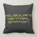 Melbourne Central Station Throw Pillows pillows