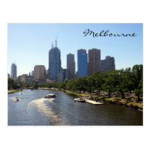 melbourne distant skyline post card