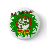 Mele Kalikimaka wreath button