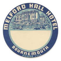 Melford Hall Hotel Round Sticker