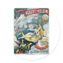 Melies ~ French Magician Vintage Magic Act Round Sticker