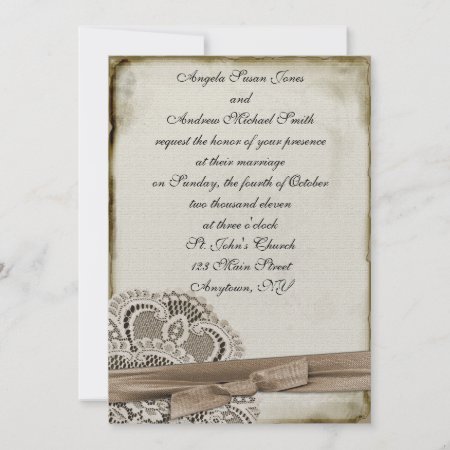 Samples of the front and back of some of the vintage wedding invitations