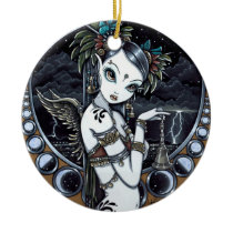 melita, angel, tribal, fusion, gothic, dancer, belly, fantasy, art, faery, fairy, faerie, fae, fairies, faeries, myka, jelina, mika, big, eyed, angels, Ornament with custom graphic design