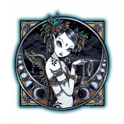 Melita" Goth Tribal Fusion Dancer Angel Top tee shirt