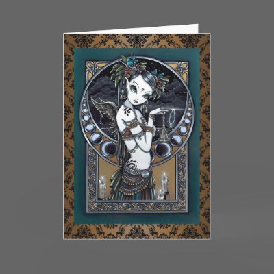 "Melita" Gothic Tribal Fusion Dancer Art Card by mykajelina