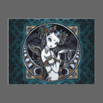 "Melita" Gothic Tribal Fusion Dancer Art Postcard