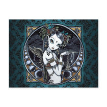 "Melita" Gothic Tribal Fusion Dancer Art Postcard