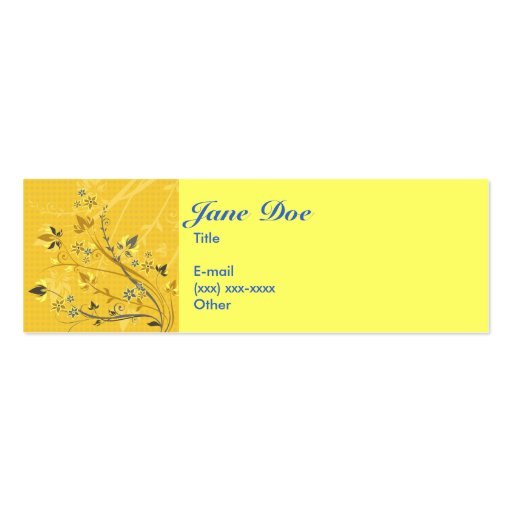 Mellow Yellow Calling Card - Customized Business Card Templates (front side)