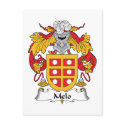 Melo Family Crest postcards by coatsofarms Melo Family Crest postcards