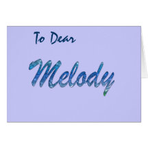 Melody Name Branded Gift Item Cards