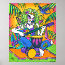 "Melody" Rainbow Guitar Hippie Fairy Poster posters