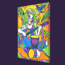 "Melody" Rainbow Hippie Fairy Wrapped Canvas Print canvas prints
