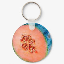 Melon 2 Watercolor - Key chain keychains by monkley_designs Melon 2 Watercolor - Key chain keychains