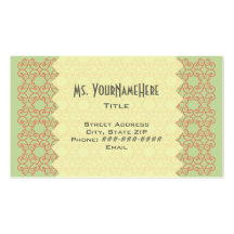 Melon and Green Lace Business Card