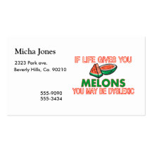 Melon Dyslexia Business Card Templates