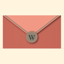 Melon Monogram Elegant Envelope Business Cards business cards