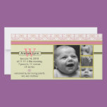 melon tangerine bandana pattern baby announcement
