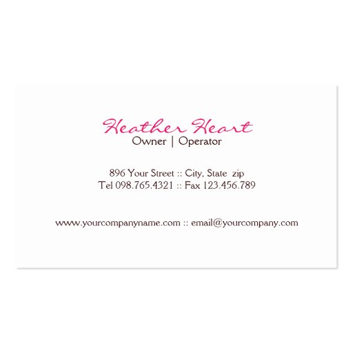 melted chocolate with pink hearts business card (back side)