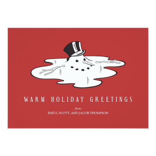 Melted Snowman Funny Holiday Cards