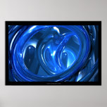 Melting Blue Art Poster