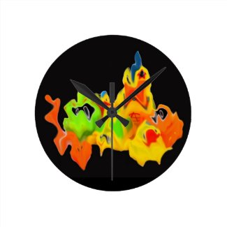 Melting rubber toys clocks.