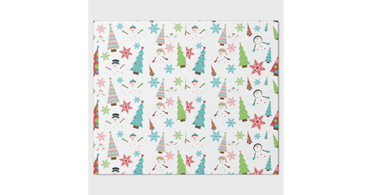 melting snowman funky christmas trees gift wrap zazzle melting snowman funky christmas trees gift wrap zazzle