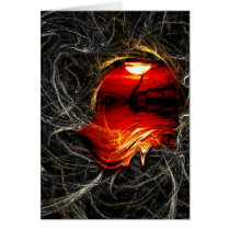 Melting Sunset Fractal Card