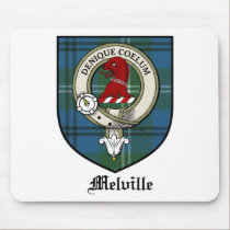 Melville Clan Crest Badge Tartan mousepads