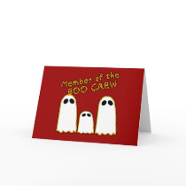 Member of the BOO CREW Funny Ghost Design Card