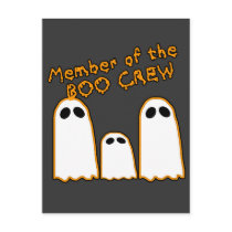 Member of the BOO CREW Funny Ghost Design Post Cards