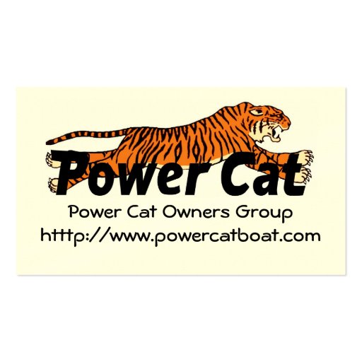 Members Card Power Cat Owners Group Business Cards (front side)