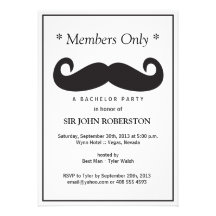 Members Only Bachelor Party Custom Announcements