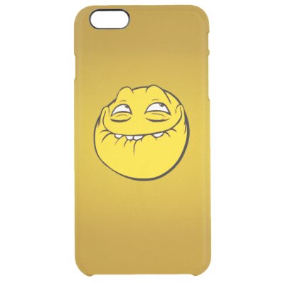 Meme Face Smiley Emoticon Yelow Funny Head Troll Clear iPhone 6 Plus Case