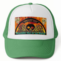Memento Mori Winged Cemetery Skull... - Customized hats