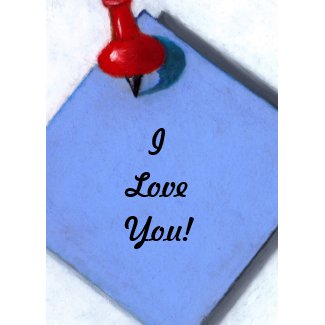 Memo, Thumbtack: I Love You: Note card