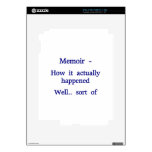 Memoir How it happened - Blue Skins For iPad 2