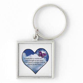 Memorial Butterfly Poem Basic Round Button Keychain