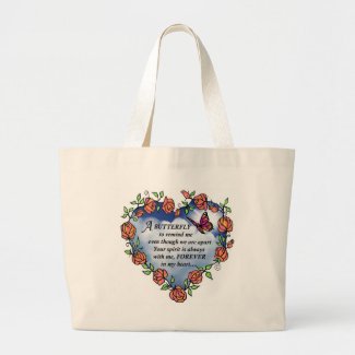 Memorial Butterfly Poem Jumbo Tote Bag