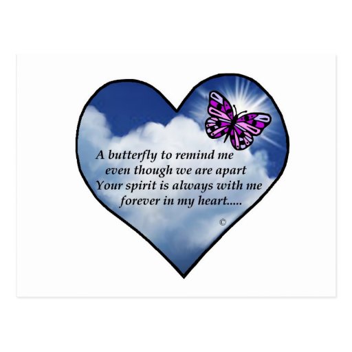 Memorial Butterfly Poem Postcard Zazzle