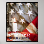 Memorial Candle with Flag Poster