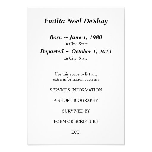 memorial card (black)