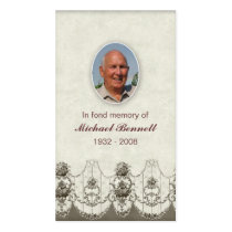 Memorial Card Floral design beige Business Cards