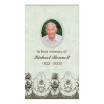 Memorial Card Floral design green Business Card Templates