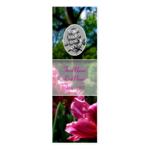 Memorial Card Floral Photo Pink tulip Bookmark business cards