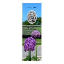Memorial Card Floral Photo Purple Allium Bookmark Business Cards