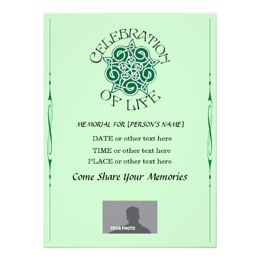 Memorial Celebration of Life - Celtic Knot design Invites