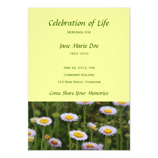 Memorial Celebration of Life - Flowers Card | Zazzle