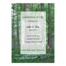Memorial Celebration of Life - Forest Scene Custom Announcement