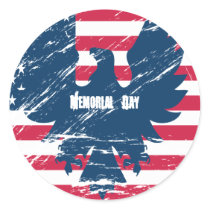 Memorial Day art Round Sticker