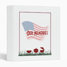 Memorial Day Barbeque Cookout Vinyl Binder